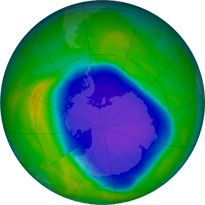 Antarctic ozone map for 17 November 2020